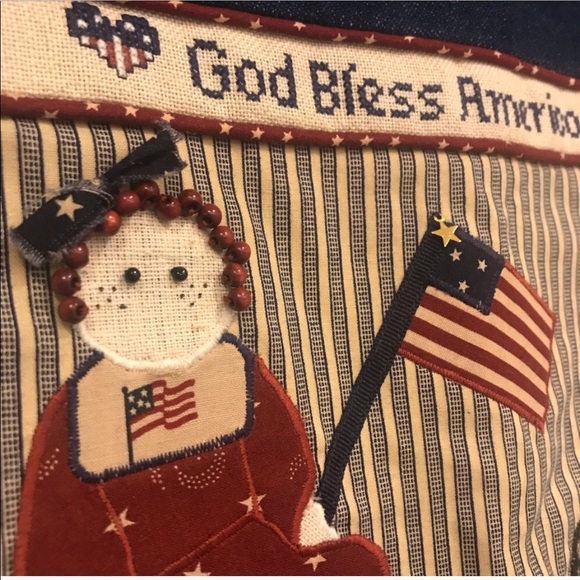 Americana Appliqué Handmade Jean Jumper Dress - Picture 3 of 8